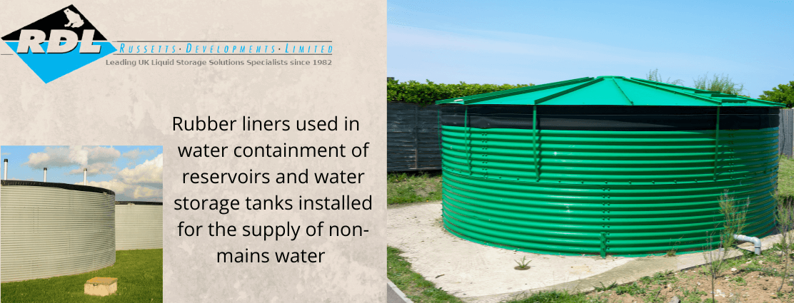 Rubber liners used to contain water in water storage tanks Rubber liners used to contain water in water storage tanks
